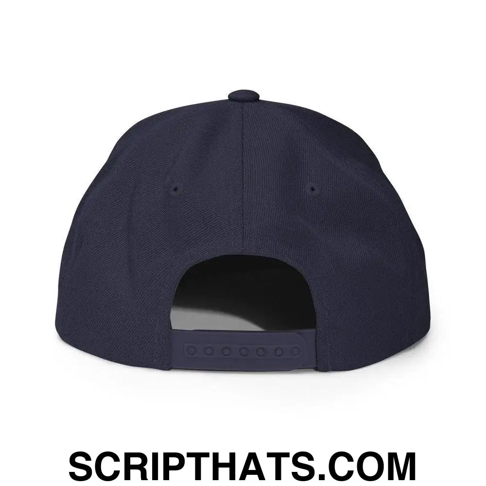 2024 Biden Script Flat Brim Bill Snapback Hat Navy