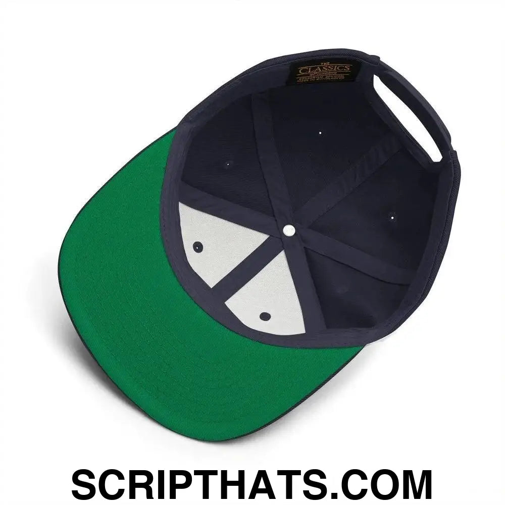 2024 Biden Script Flat Brim Bill Snapback Hat Navy