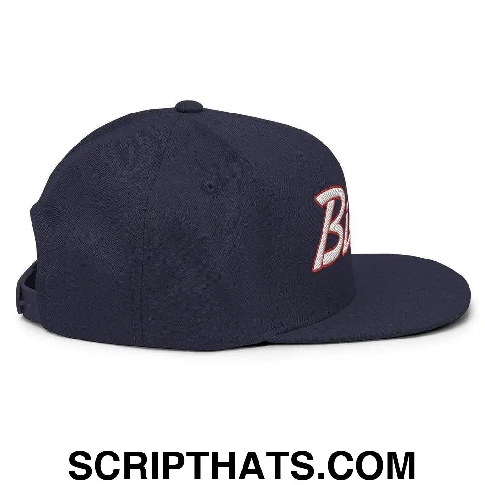 2024 Biden Script Flat Brim Bill Snapback Hat Navy