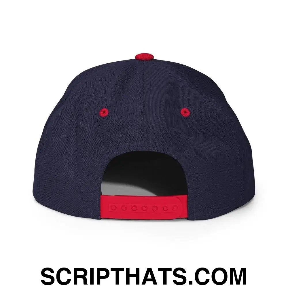 2024 Biden Script Flat Brim Bill Snapback Hat Navy Red