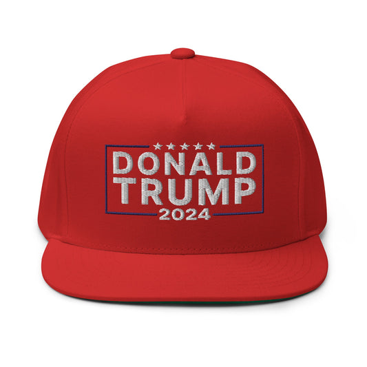 2024 Donald Trump 5 Panel Flat Bill Brim Snapback Hat