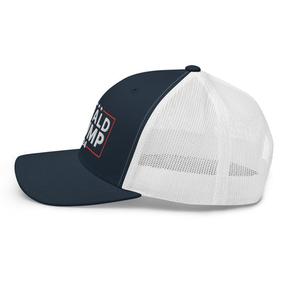 2024 Donald Trump Snapback Trucker Hat Navy White