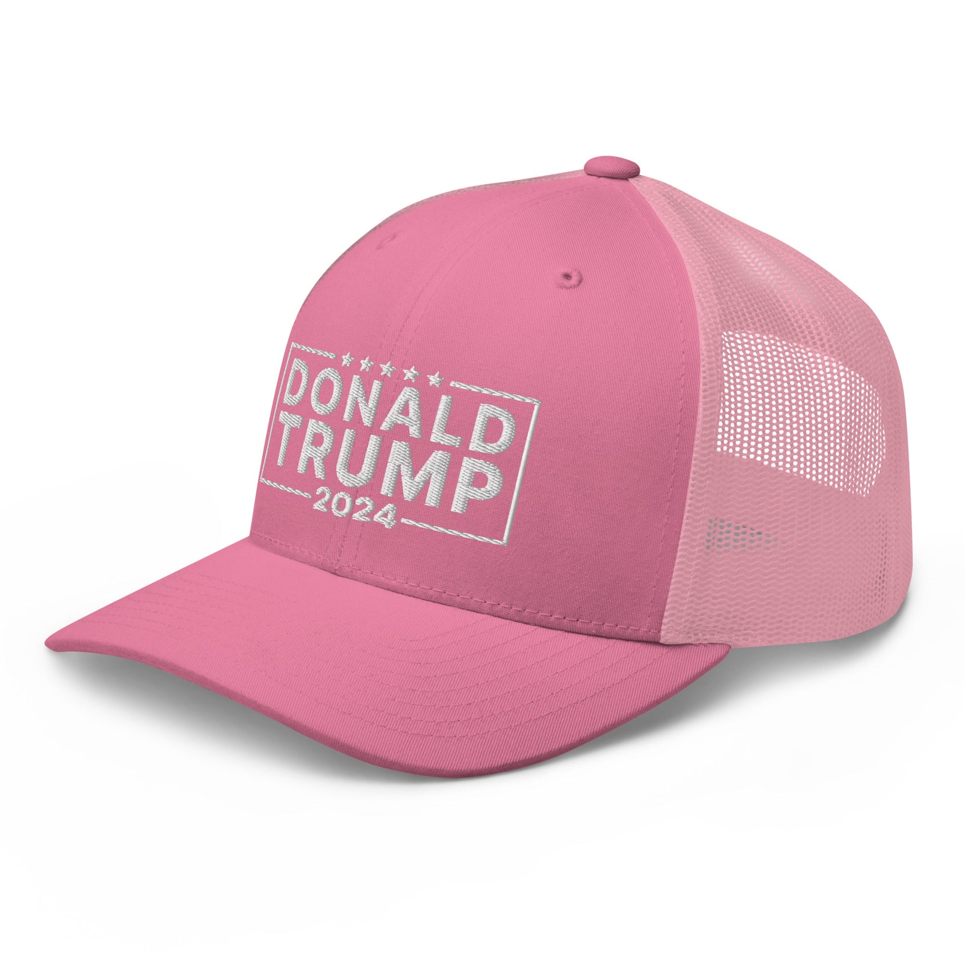 2024 Donald Trump Snapback Trucker Hat Pink