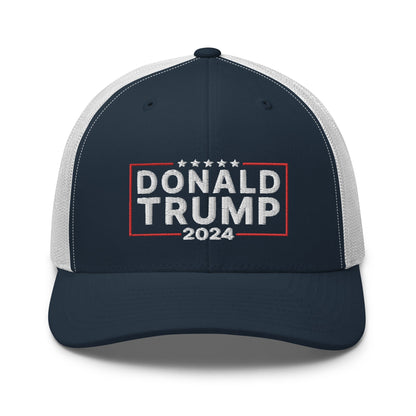 2024 Donald Trump Snapback Trucker Hat Navy White