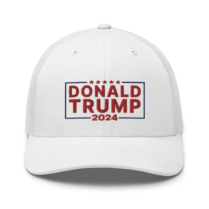 2024 Donald Trump Snapback Trucker Hat White