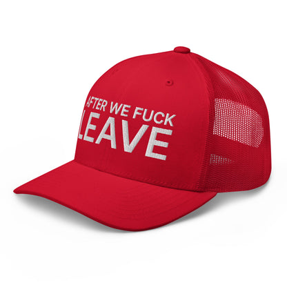 After We Fuck Leave Retro Trucker Hat Red