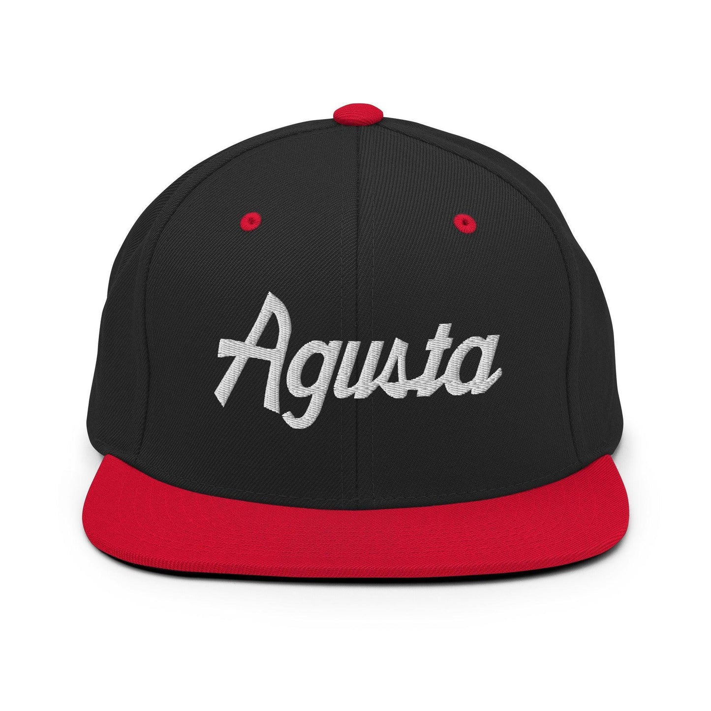 Agusta Script Snapback Hat Black Red