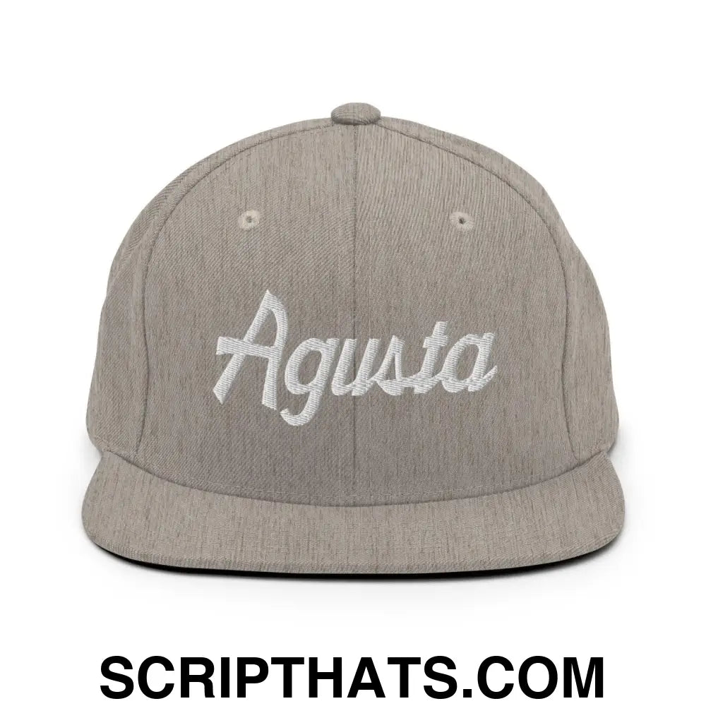 Agusta Script Snapback Hat Heather Grey