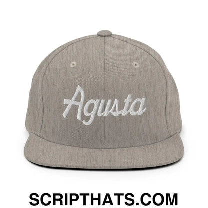 Agusta Script Snapback Hat Heather Grey