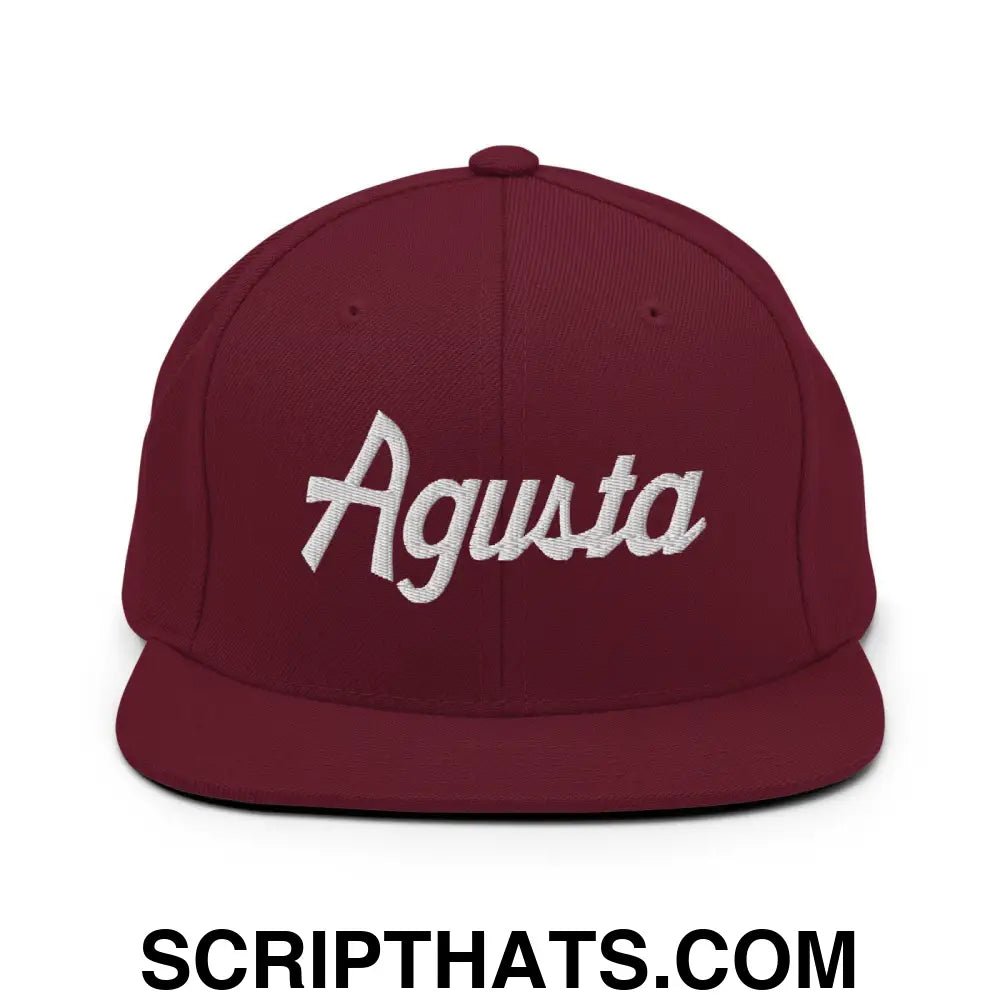 Agusta Script Snapback Hat Maroon