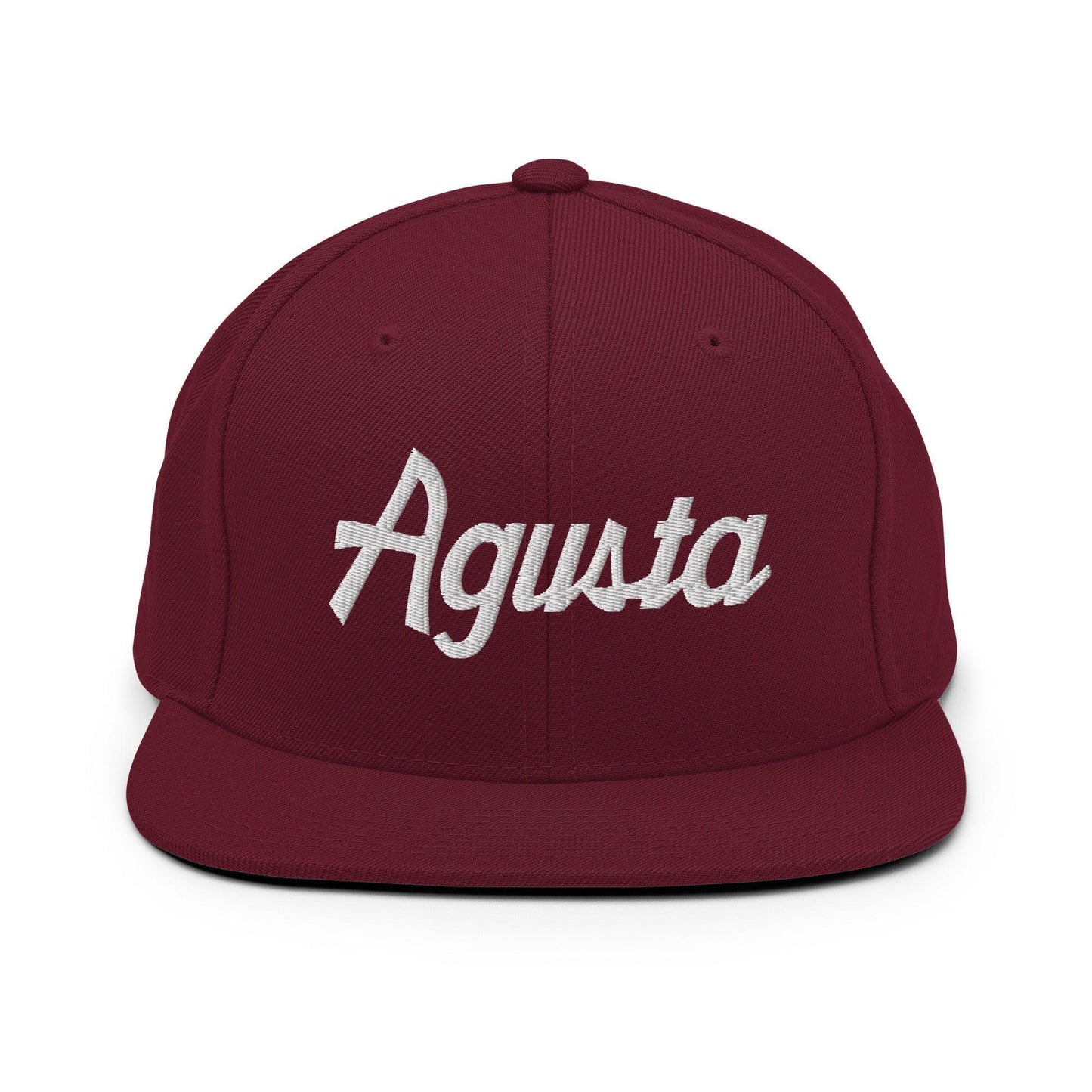 Agusta Script Snapback Hat Maroon