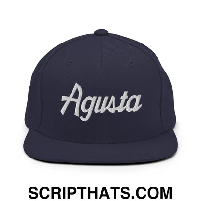 Agusta Script Snapback Hat Navy