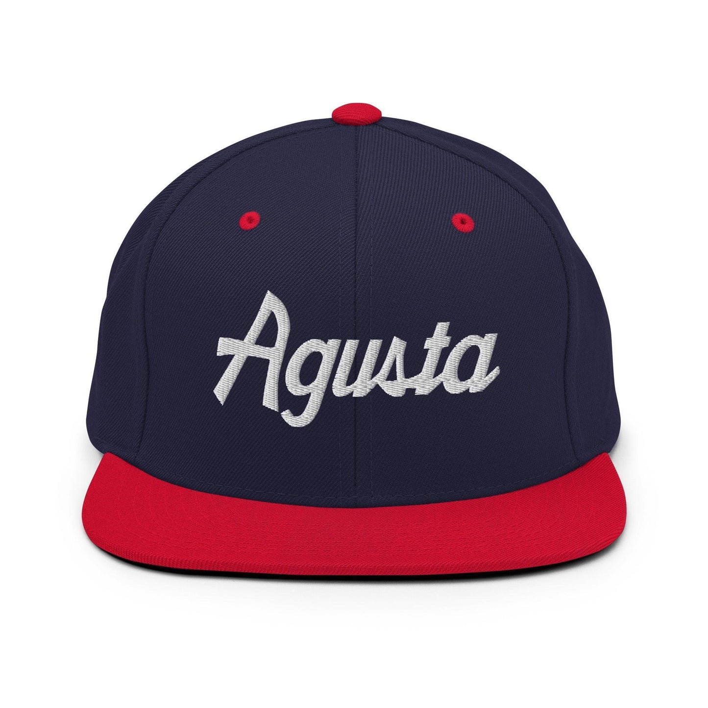 Agusta Script Snapback Hat Navy Red