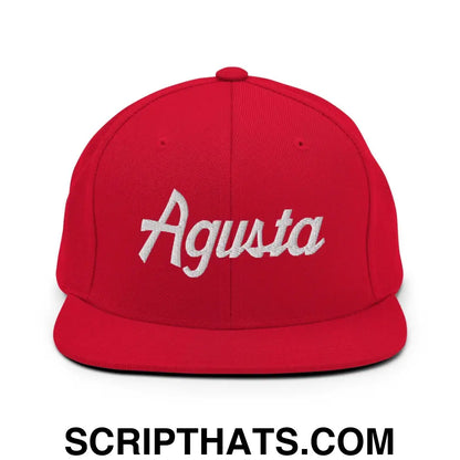 Agusta Script Snapback Hat Red