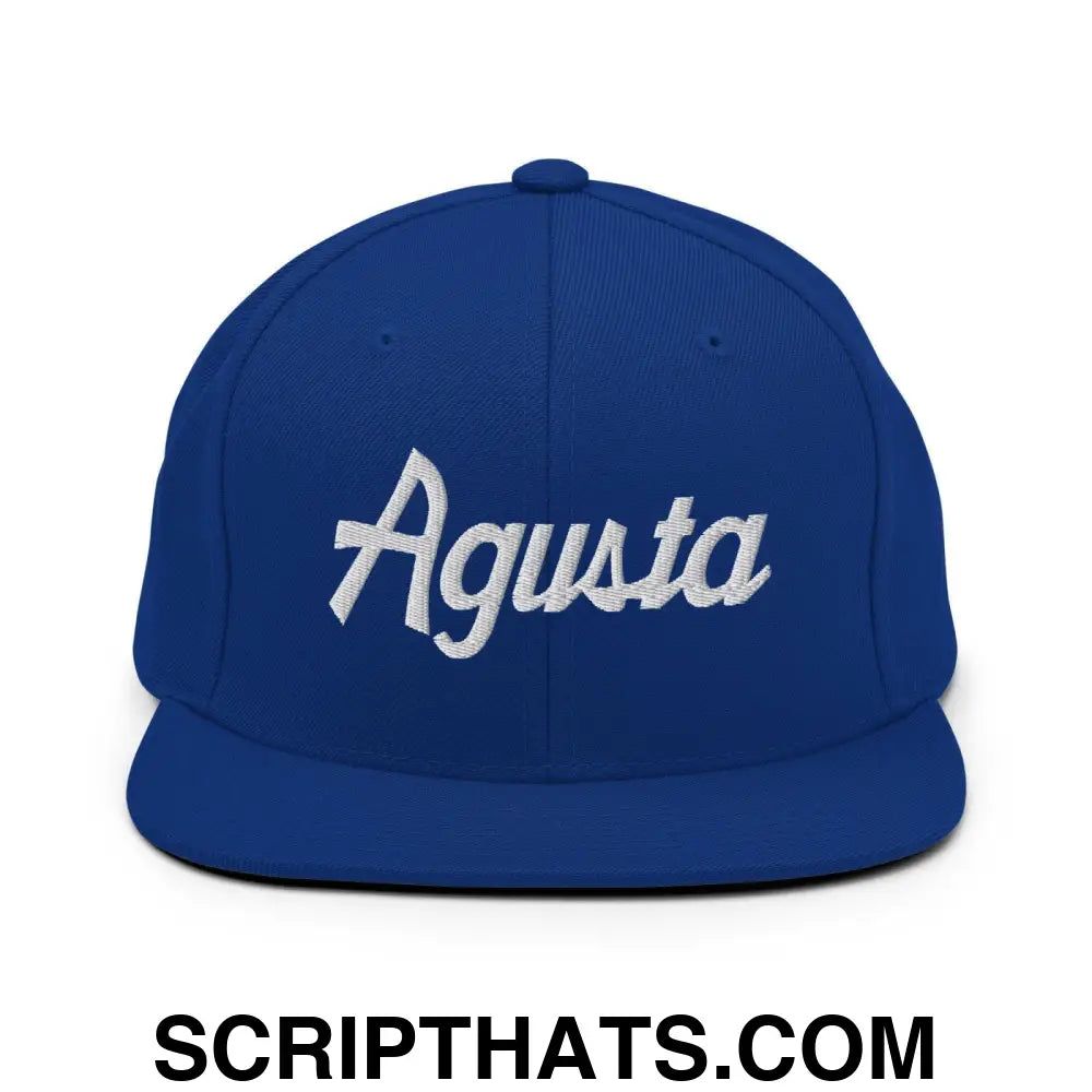 Agusta Script Snapback Hat Royal Blue