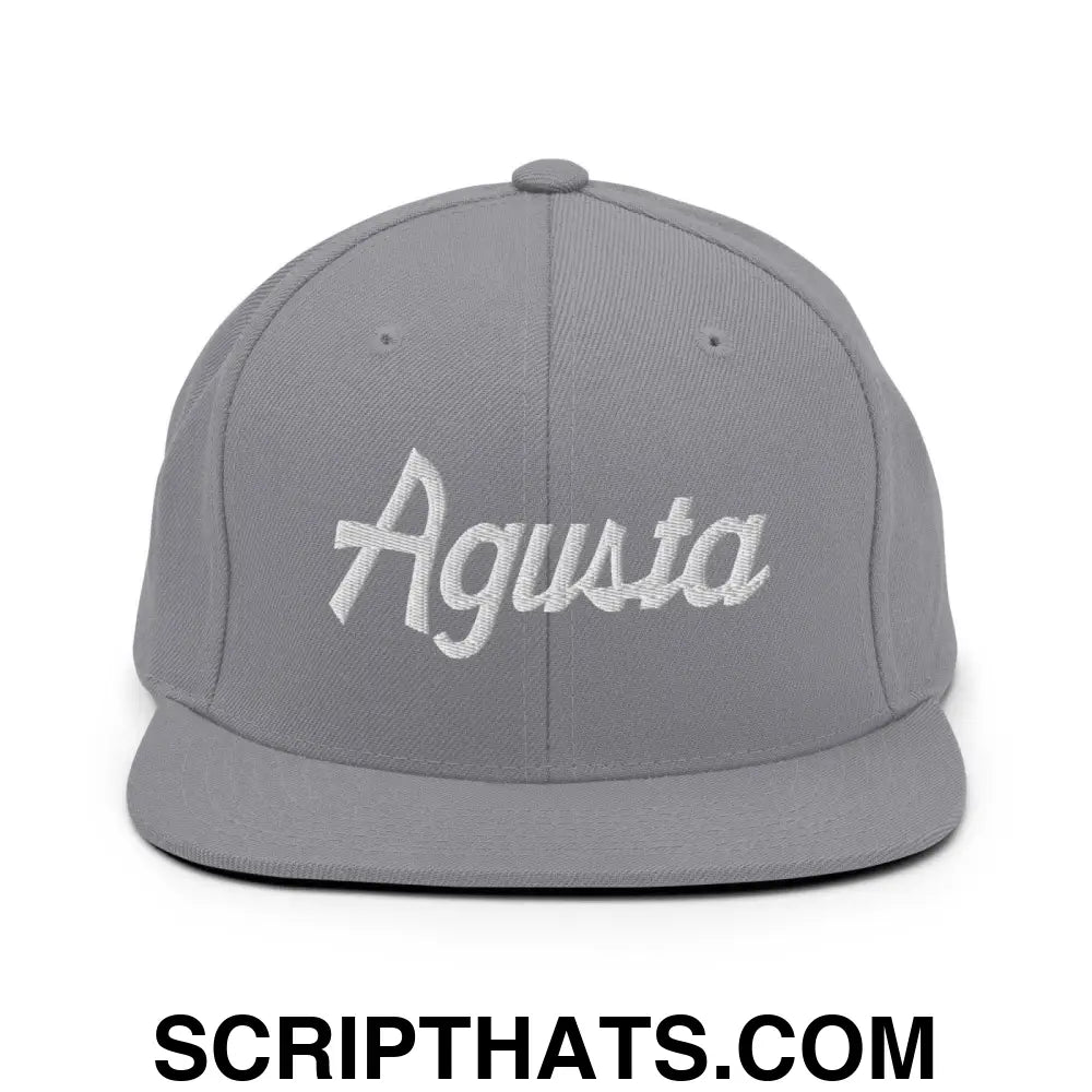 Agusta Script Snapback Hat Silver