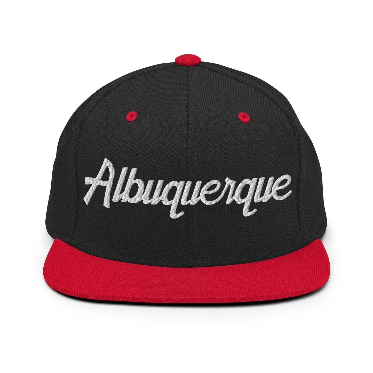 Albuquerque Script Snapback Hat Black Red