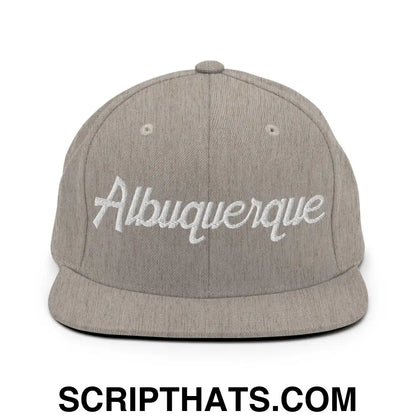 Albuquerque Script Snapback Hat Heather Grey