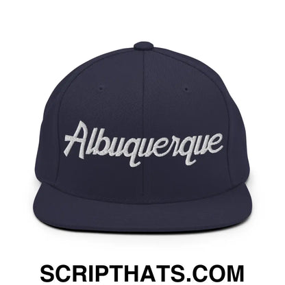 Albuquerque Script Snapback Hat Navy