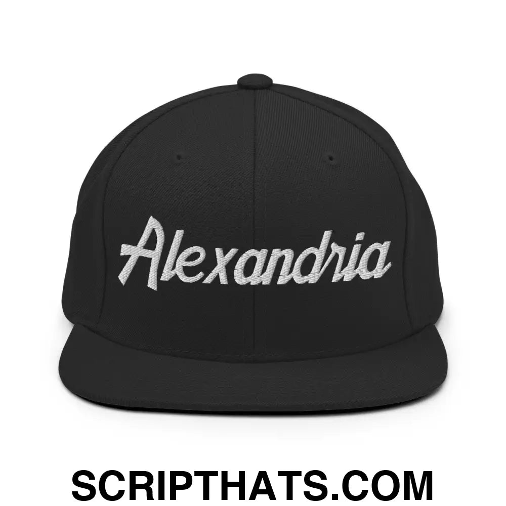 Alexandria Script Snapback Hat Black