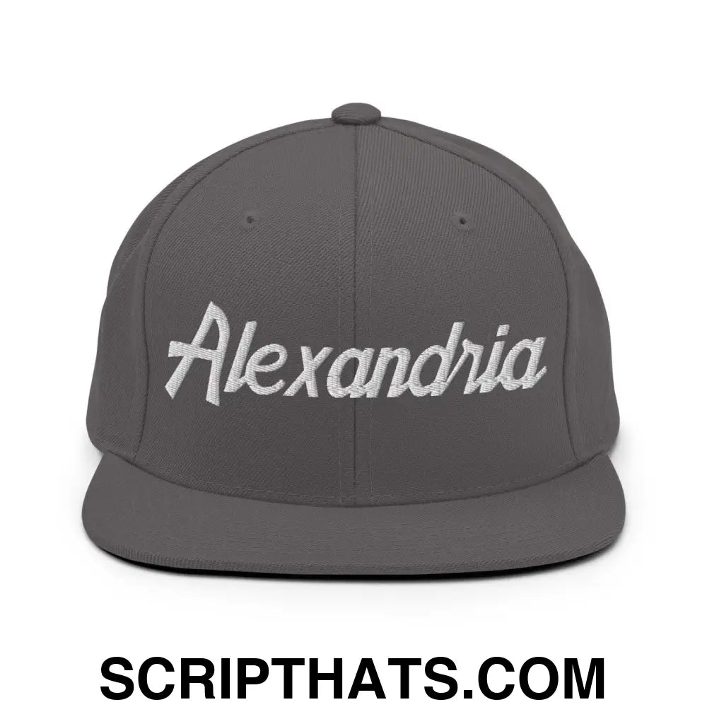 Alexandria Script Snapback Hat Dark Grey