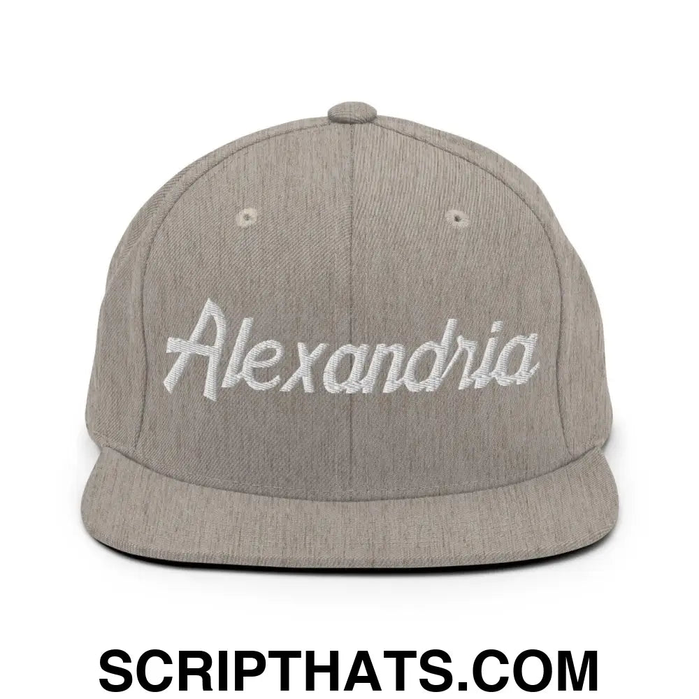 Alexandria Script Snapback Hat Heather Grey