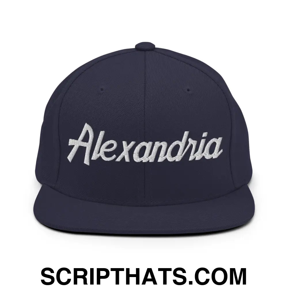 Alexandria Script Snapback Hat Navy