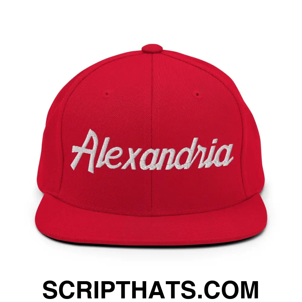 Alexandria Script Snapback Hat Red