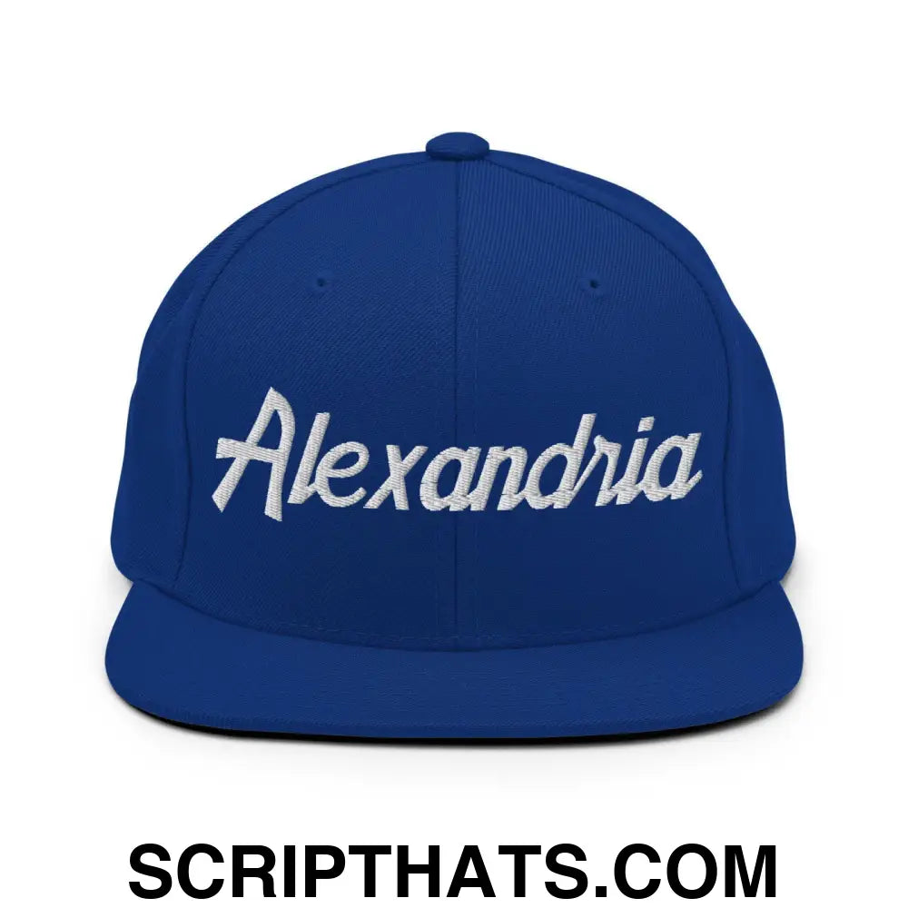 Alexandria Script Snapback Hat Royal Blue