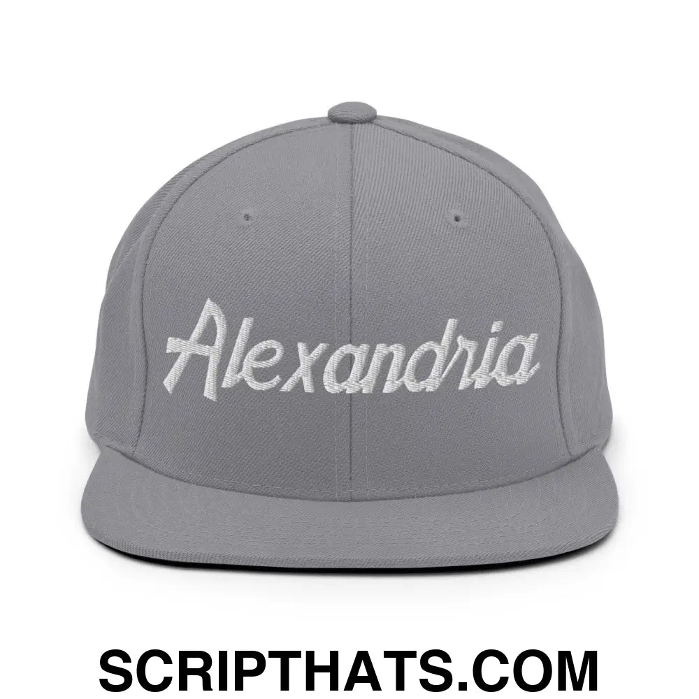 Alexandria Script Snapback Hat Silver