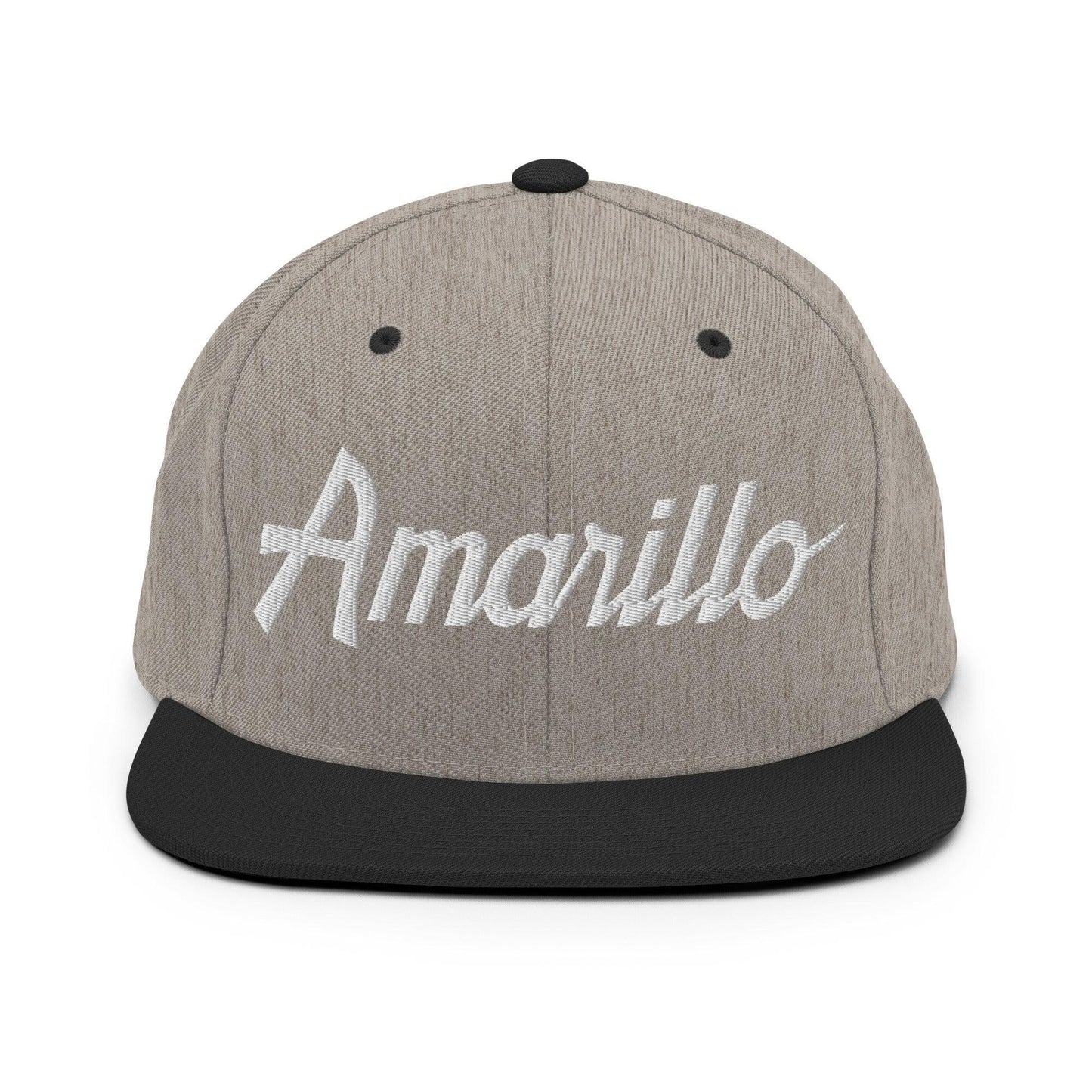 Amarillo Script Snapback Hat Heather Black