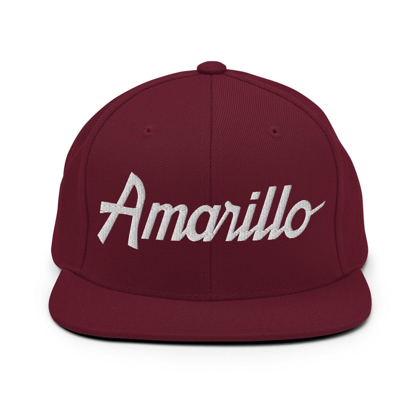 Amarillo Script Snapback Hat Maroon