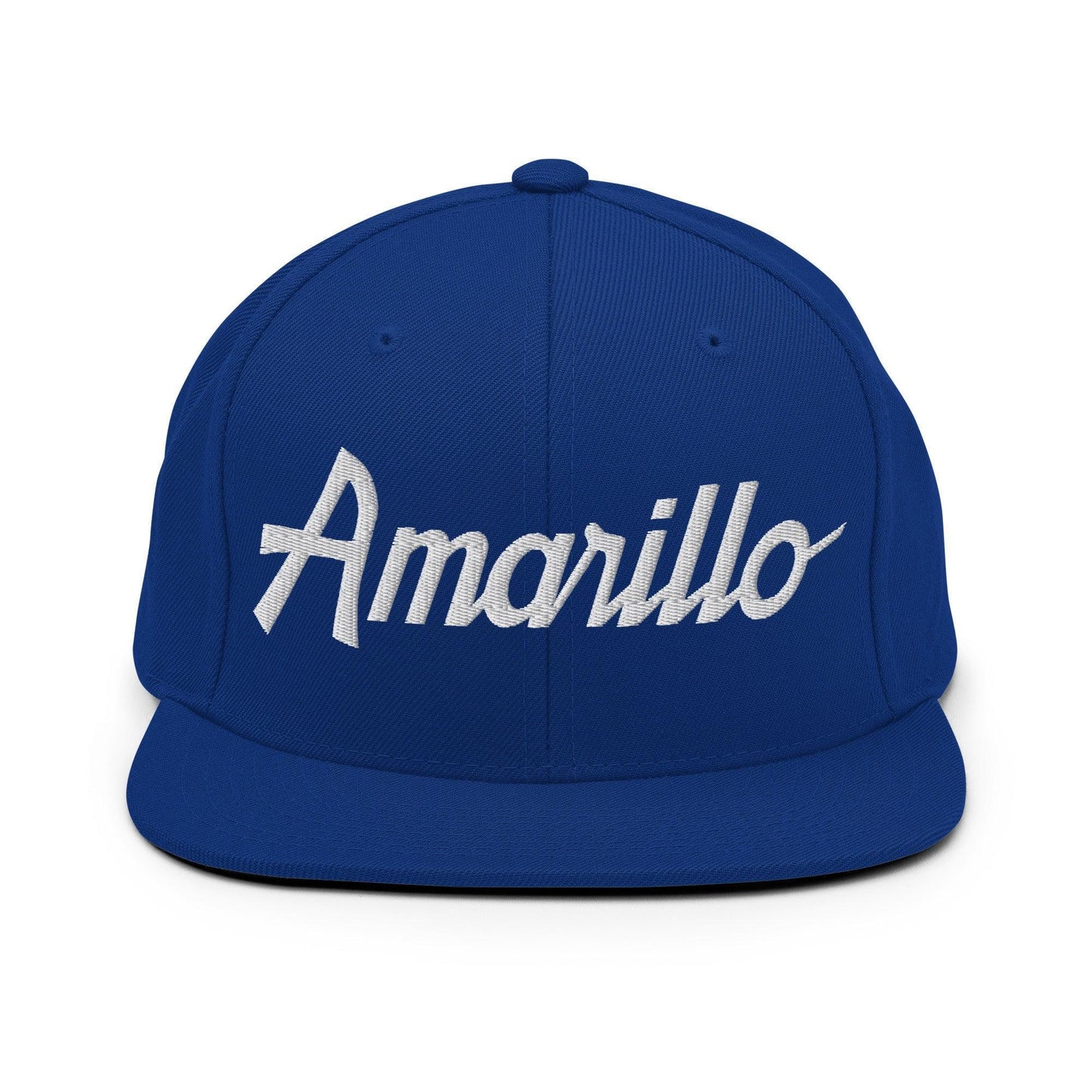 Amarillo Script Snapback Hat Royal Blue