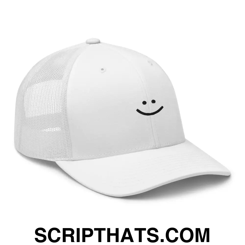 Amy Yang Smiley Face Golf Retro Trucker Hat White