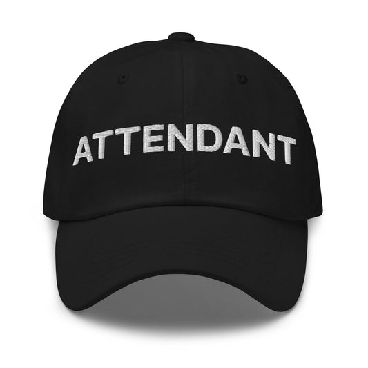 Attendant Uniform Work Embroidered Dad Hat Black