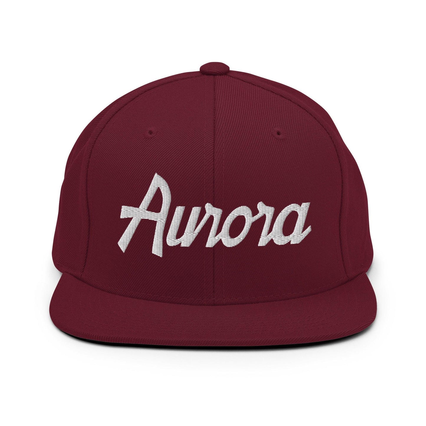 Aurora Script Snapback Hat Maroon