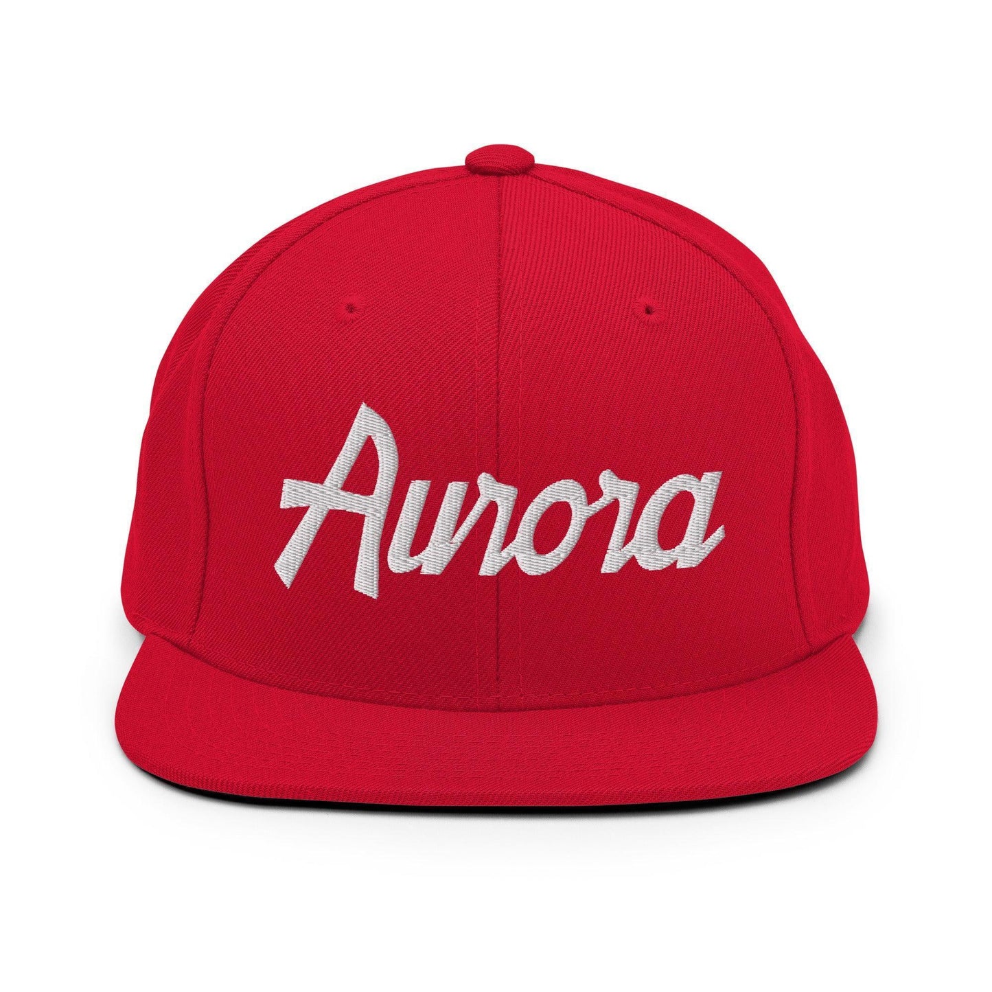 Aurora Script Snapback Hat Red