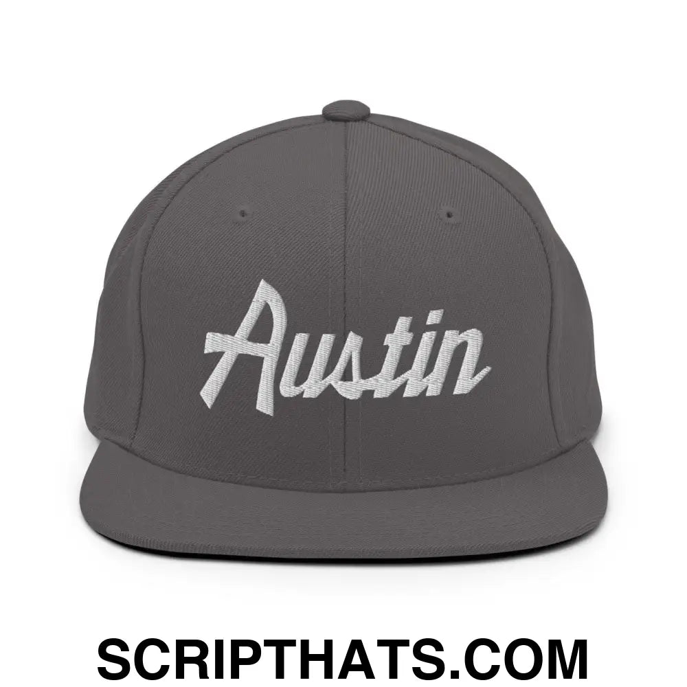 Austin Script Snapback Hat Dark Grey