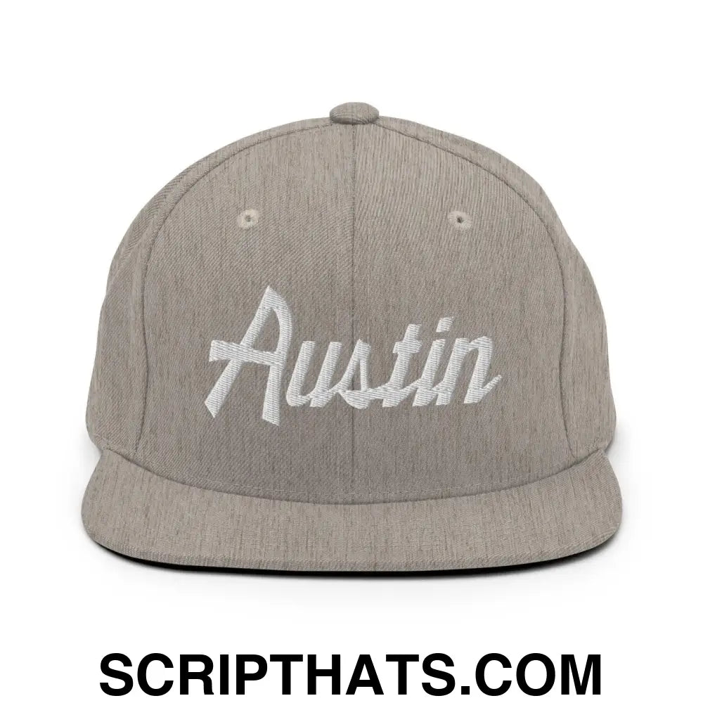 Austin Script Snapback Hat Heather Grey