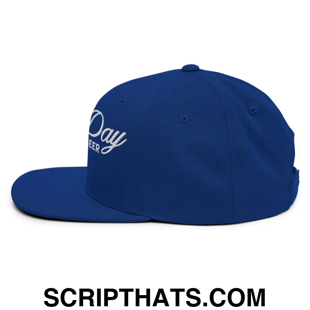 Bad Day to be a Beer Embroidered Flat Bill Brim Snapback Hat Blue Royal Blue