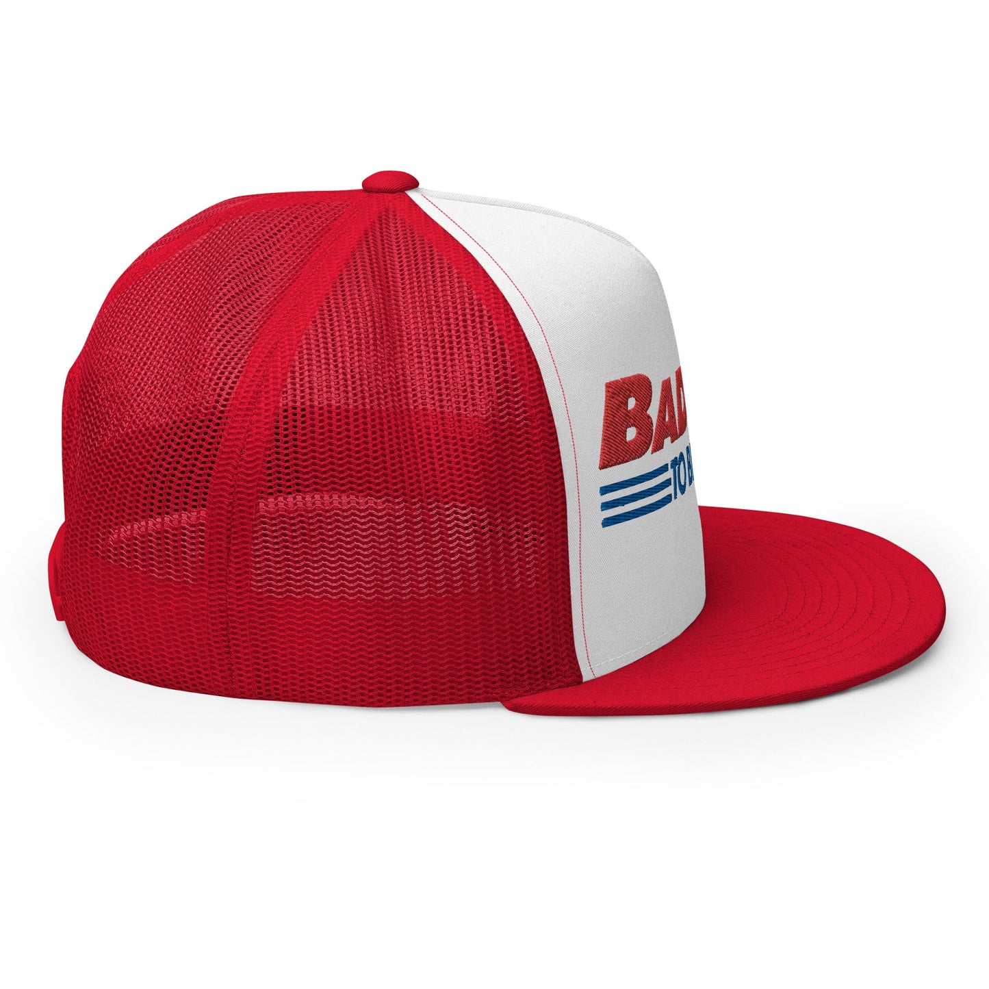 Bad Day to Be a Hot Dog Flat Bill Brim Trucker Hat Red White Red