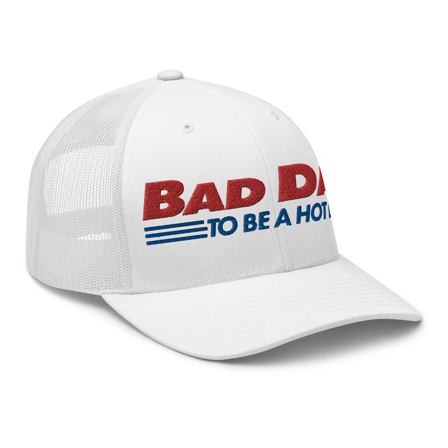 Bad Day to Be a Hot Dog Retro Trucker Hat White