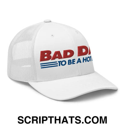 Bad Day to Be a Hot Dog Retro Trucker Hat White