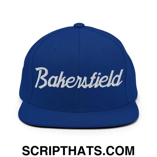 Bakersfield Script Snapback Hat Royal Blue