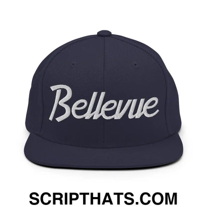 Bellevue Script Snapback Hat Navy