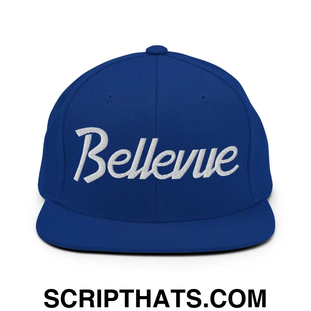 Bellevue Script Snapback Hat Royal Blue