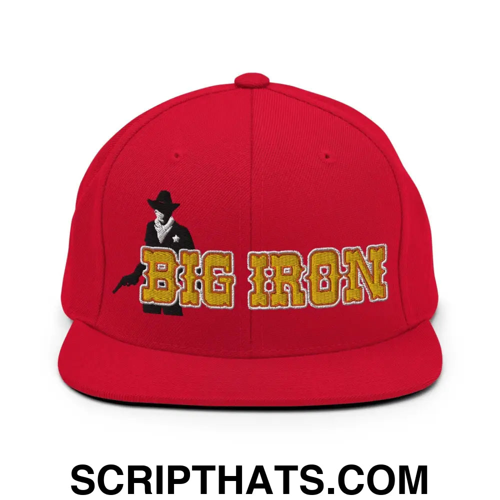 Big Iron Western Snapback Hat Red