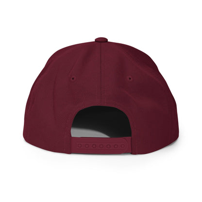 Birds Aren't Real Embroidered Flat Bill Brim Snapback Hat Maroon