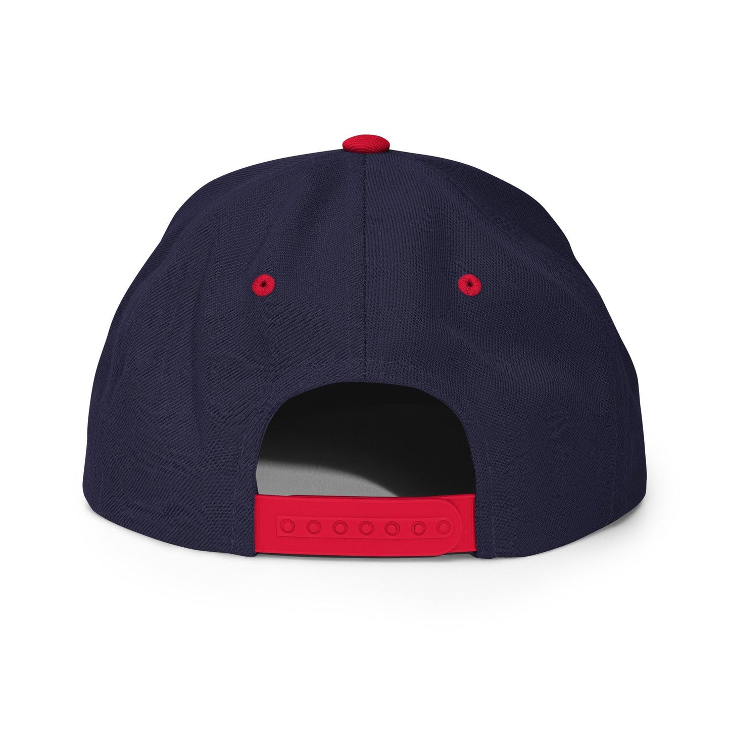 Birds Aren't Real Embroidered Flat Bill Brim Snapback Hat Navy Red