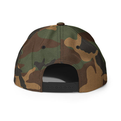 Birds Aren't Real Embroidered Flat Bill Brim Snapback Hat Green Camo